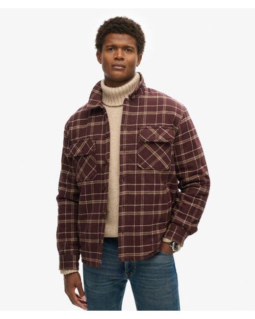 Superdry Brown & Co Surplus Check Jacket for men