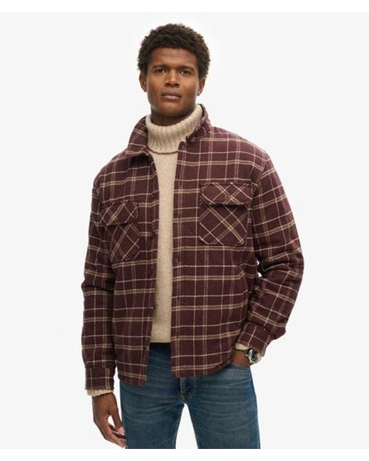 Superdry Brown & Co Surplus Check Jacket for men