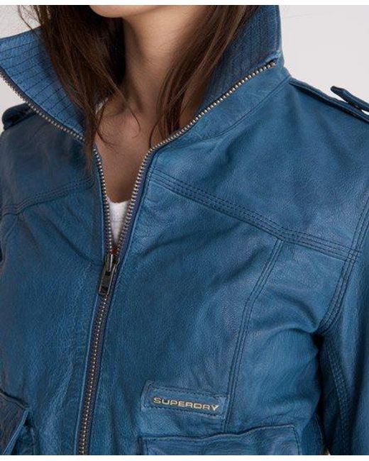 Superdry Blue Super Blake Bomber Barrier