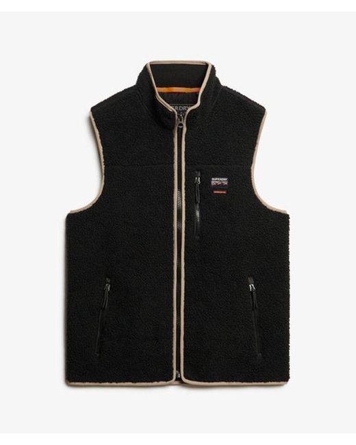 Superdry Black & Co Outdoor Fleece Gilet for men