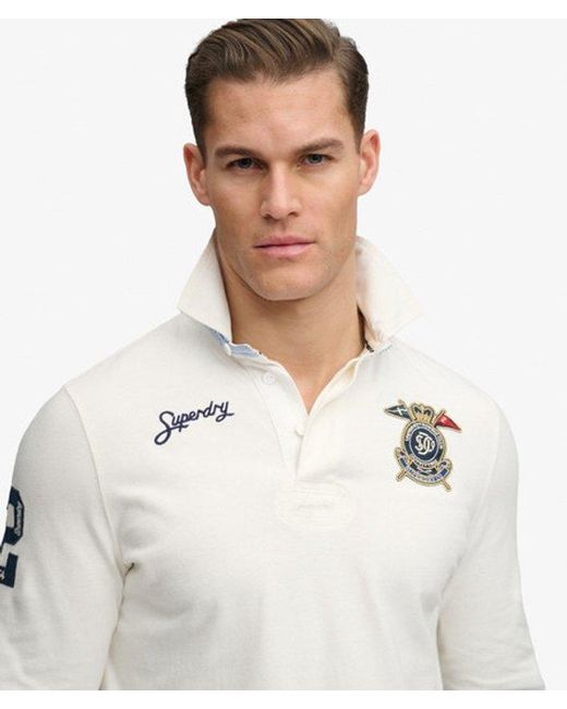 Superdry White & Co Double Emblem Rugby Top for men