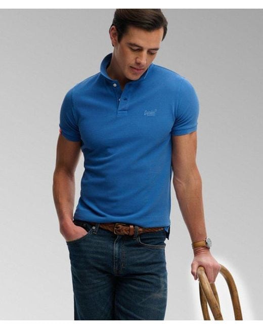 Superdry Blue & Co Vintage Destroy Polo Shirt for men