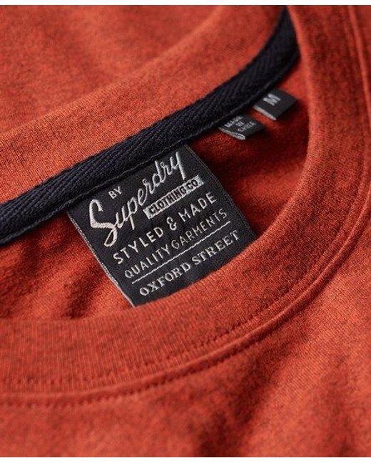 Superdry Red Classic Core Logo Washed T-shirt for men