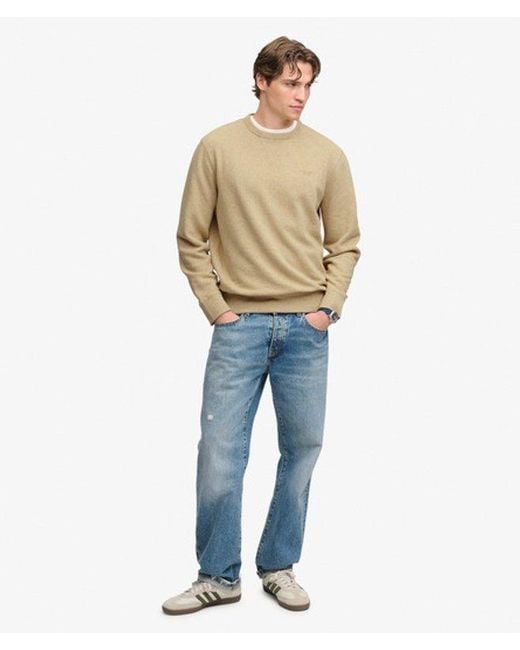 Superdry Natural & Co Essential Stacked Logo Crew Sweatshirt for men