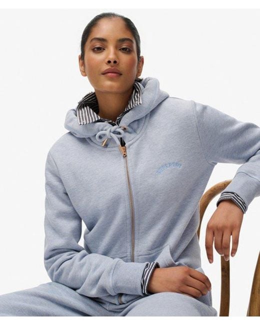 Superdry Essential Logo Hoodie Met Rits in het Blue