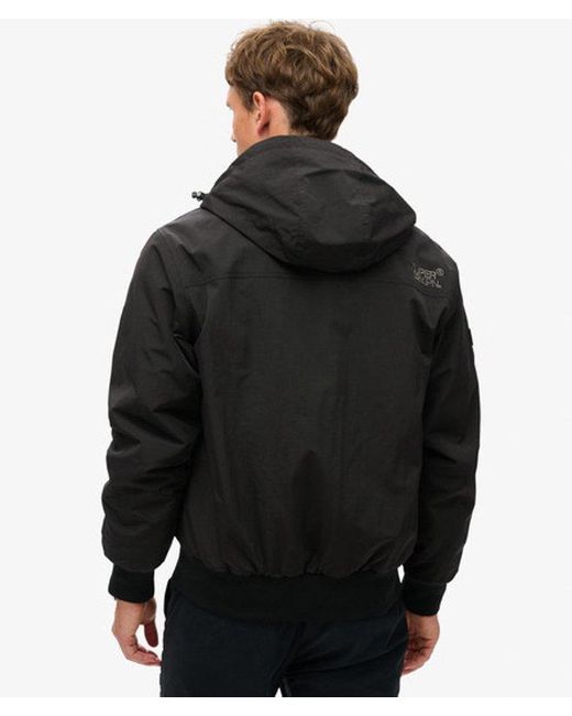 Superdry Black & Co Surplus Nylon Hooded Bomber Jacket for men