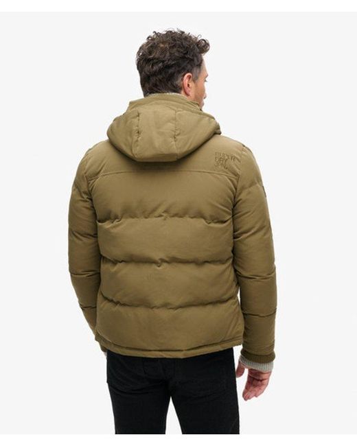 Superdry Green & Co Everest Short Hooded Puffer Jacket for men