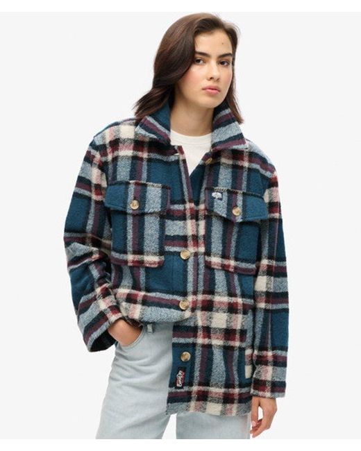 Superdry Blue Heavyweight Unlined Overshirt