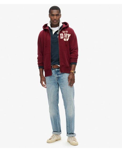 Superdry Embroidered Vintage Athletic Zip Hoodie for men