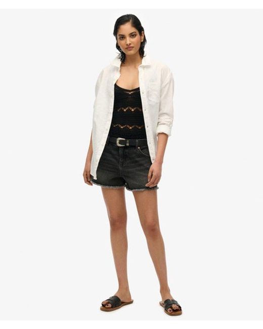 Superdry Black & Co Crochet Cami Top