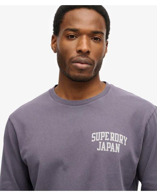 Superdry Blue Athletic Essentials Long Sleeve Top for men