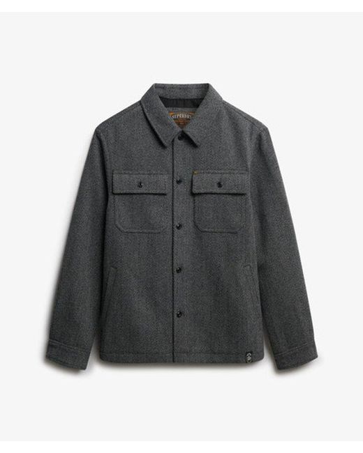 Superdry Gray & Co The Merchant Store - Herringbone Overshirt for men