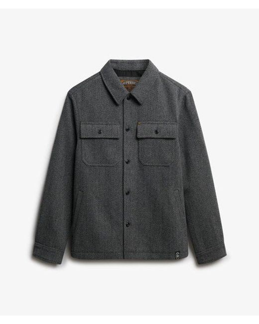 Superdry Gray & Co The Merchant Store - Herringbone Overshirt for men