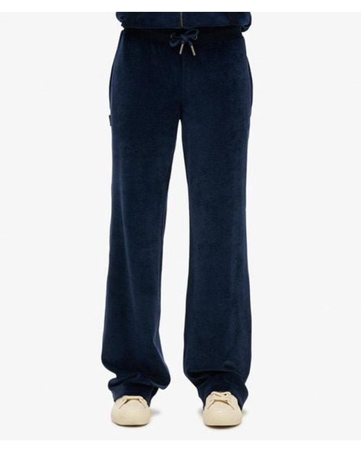 Superdry Blue & Co Velour Wide Leg joggers