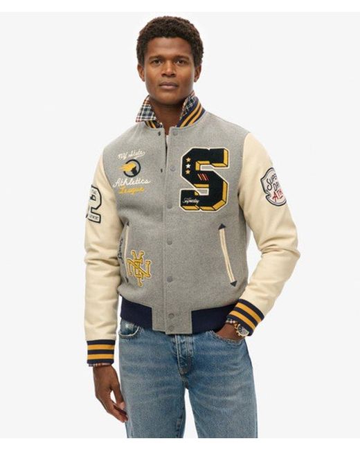Superdry Natural College Patched Bomber Jacket for men