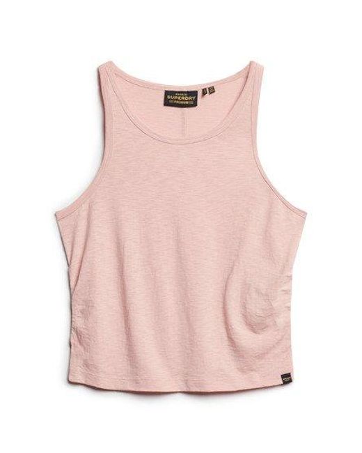 Superdry Pink Ruched Tank Top