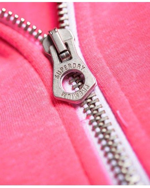Superdry Pink Label Primary Zip Hoodie Casette Snowy