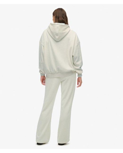 Superdry Country Club Velour Rechte joggingbroek in het White