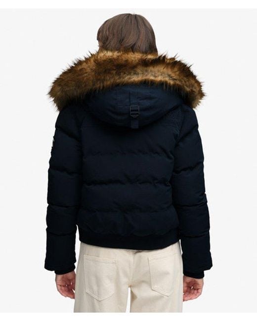 Superdry Blue Everest Hooded Bomber Jacket