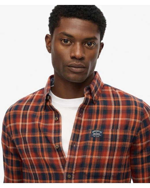 Superdry Brown & Co Long Sleeve Cotton Lumberjack Shirt for men