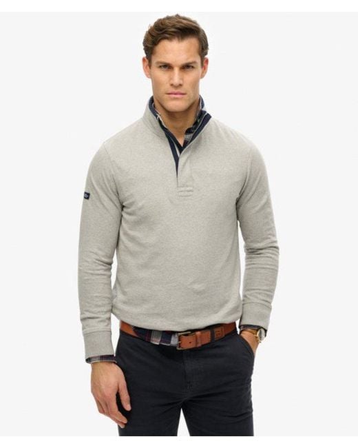 Superdry Gray & Co Cotton Classics Jersey Half Zip Sweatshirt for men