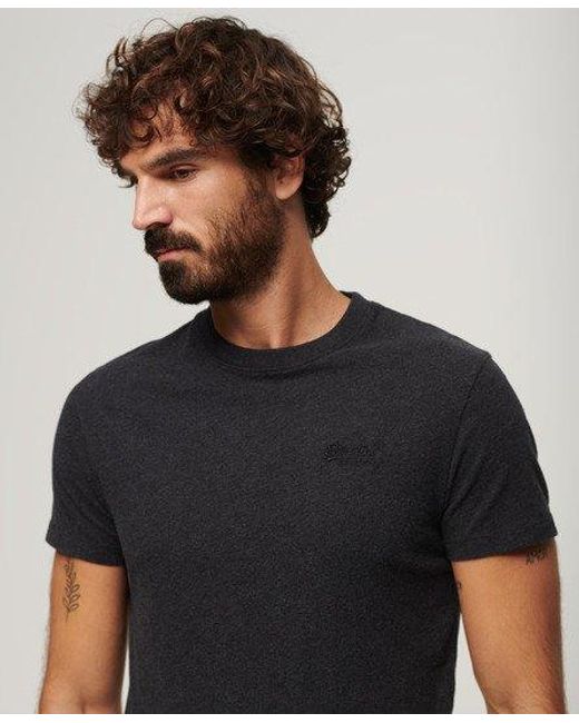 Superdry Black Organic Cotton Essential Logo T-shirt for men
