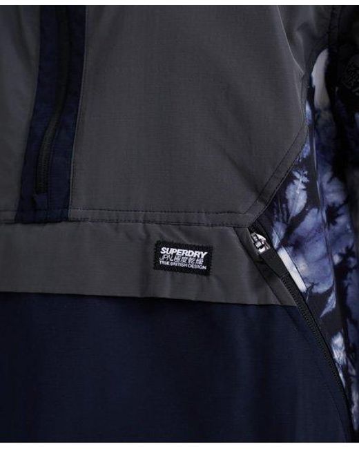 Superdry Blue Jared Overhead Cagoule Jacket Moody Tie Dye for men