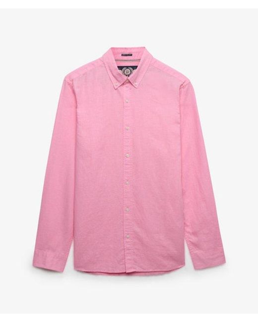 Superdry White & Co Cotton Linen Long Sleeve Shirt for men