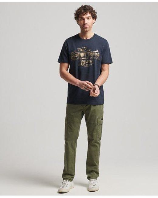 Superdry Blue Reworked Classic T-shirt for men