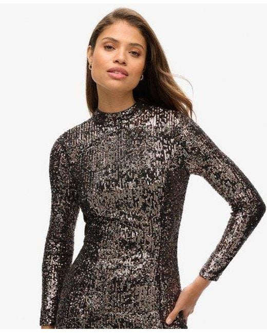 Superdry Multicolor Backless Sequin Midi Dress