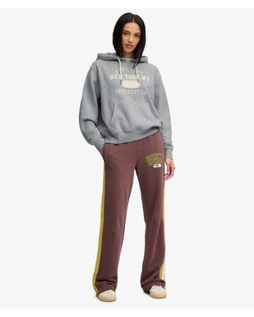 Superdry Gray Athletic Essential Applique Cropped Hoodie