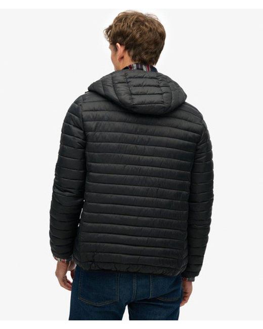 Superdry Black Hooded Fuji Lite Jacket for men