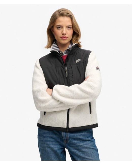 Superdry Black & Co Polar Fleece Hybrid Trekker Jacket