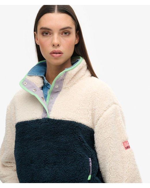 Superdry Blue & Co Super Soft Mash Up Teddy Fleece