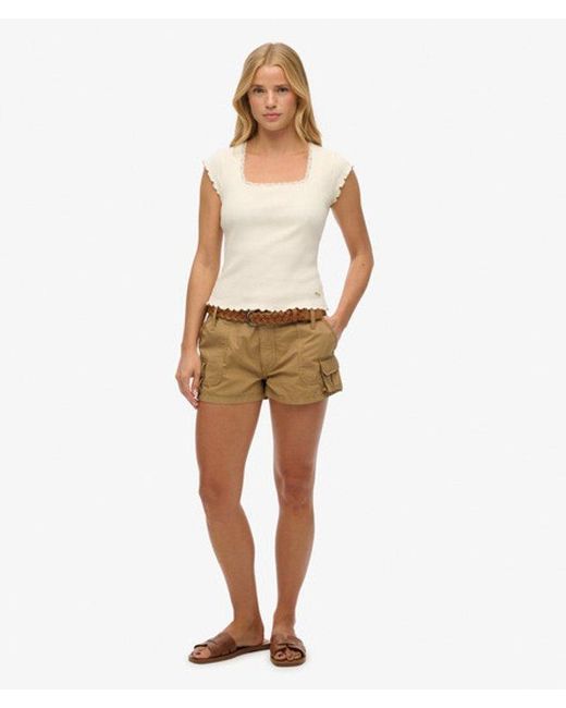 Superdry Utility Cargoshort in het Natural