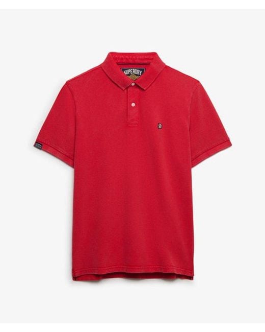 Superdry Red & Co Vintage Destroy Polo Shirt for men