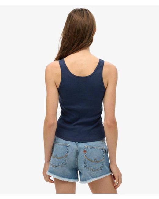 Superdry Blue Athletic Essentials Graphic Vest Top