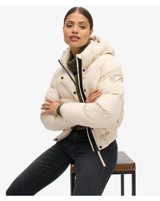 Superdry Natural & Co Hooded Sports Puffer Bomber Jacket