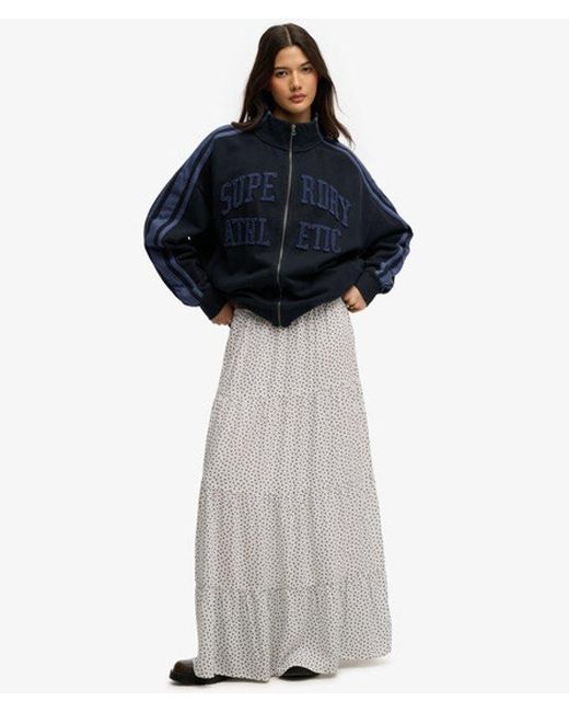 Superdry Blue & Co Woven Tiered Maxi Skirt