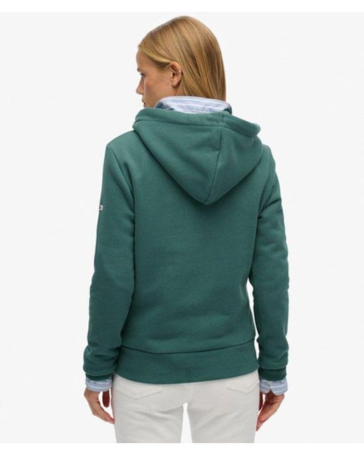 Superdry Green & Co Vintage Logo Metallic Hoodie