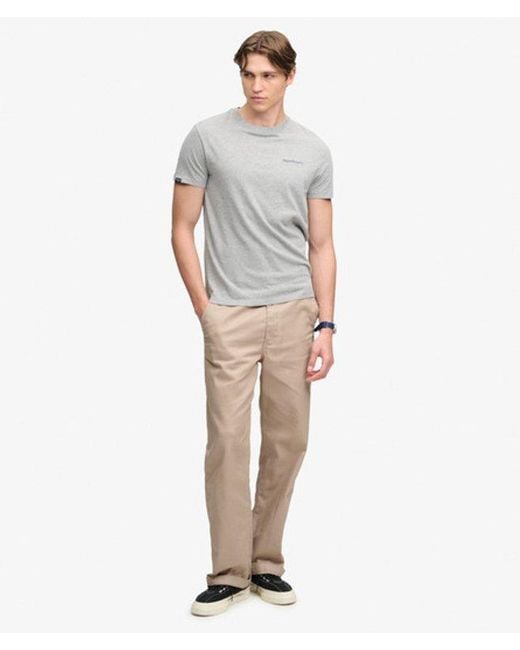 Superdry Gray & Co Essential Company Logo Embroidered T-shirt for men