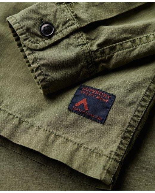 Superdry Green Military Long Sleeve Shirt for men