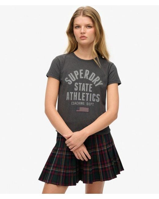 Superdry Gray & Co Athletic Graphic Fitted T-shirt