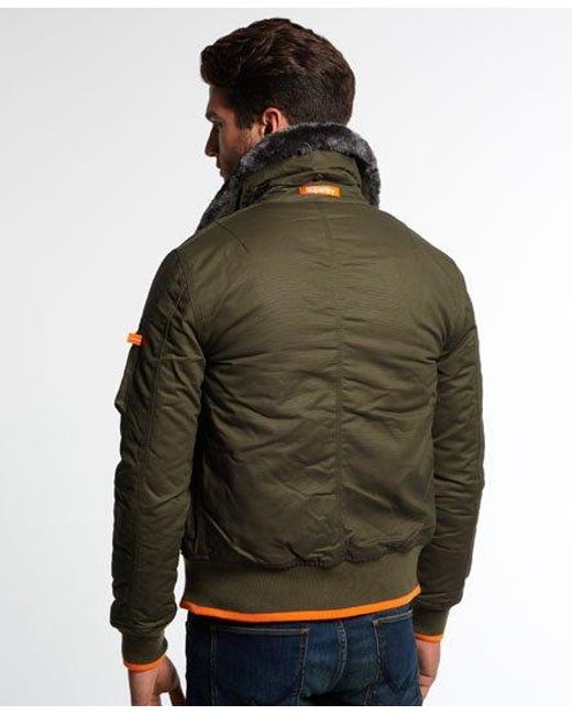 Superdry Gray Aviator Bomber Jacket Deep for men