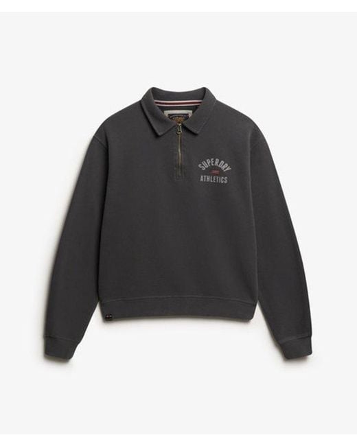 Superdry Gray & Co Athletic Collared Half Zip Jumper