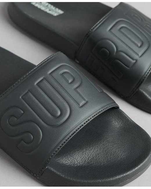 Superdry Gray Code Core Pool Sliders for men