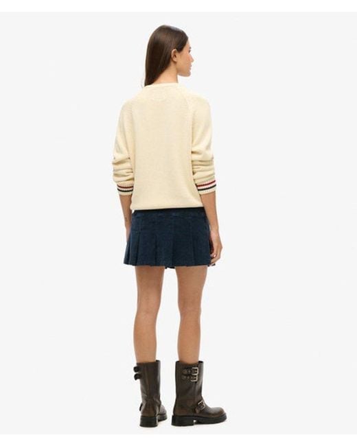 Superdry Natural & Co Vintage Cord Pleated Mini Skirt