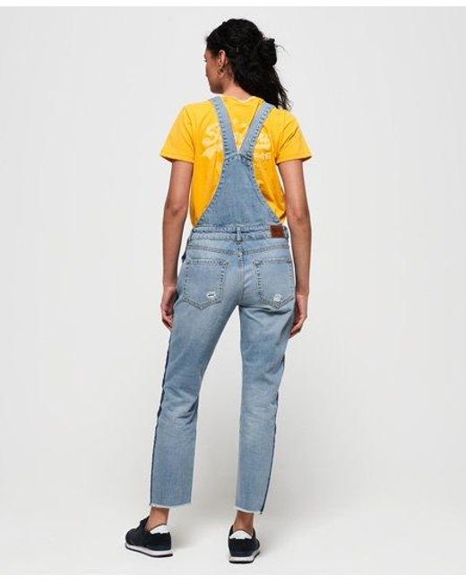 Superdry Blue Utility Dungarees Worker