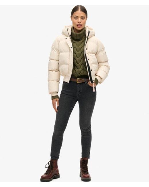 Superdry Natural & Co Hooded Sports Puffer Bomber Jacket