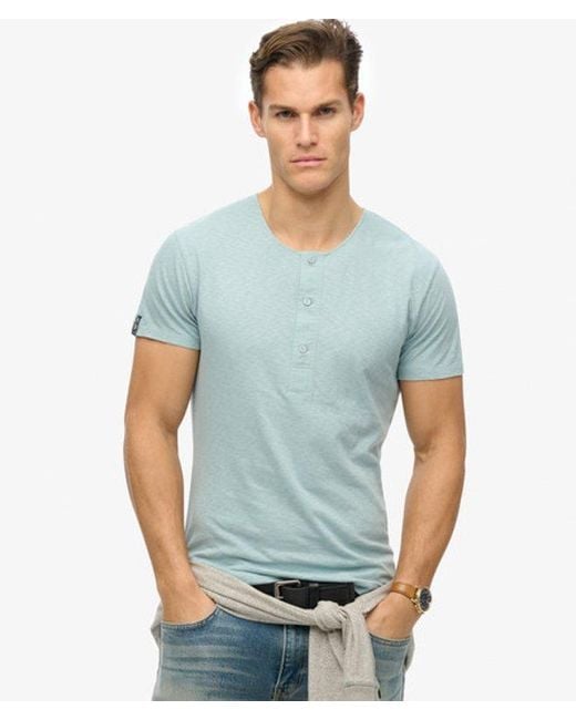 Superdry Blue & Co The Merchant Store - Short Sleeve Henley Top for men